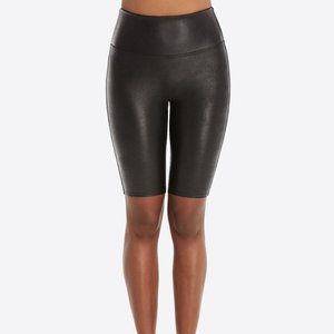 Faux Leather Bike Short